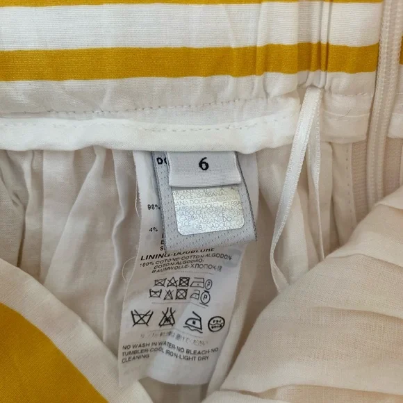 Dolce & Gabbana Mustard and White Striped Skirt - Picture 6 of 7